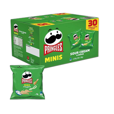 韩国直邮Pringles品客酸乳酪洋葱味薯片19g*30包装膨化休闲零食品