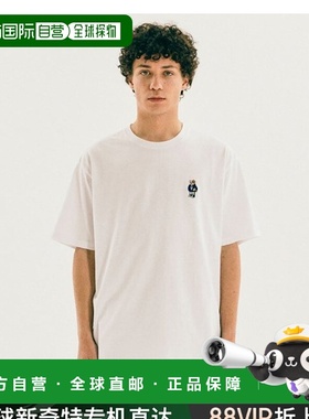 韩国直邮YALE (23SS) EMBROIDERY UNIVERSITY DAN TEE WHITET恤YC