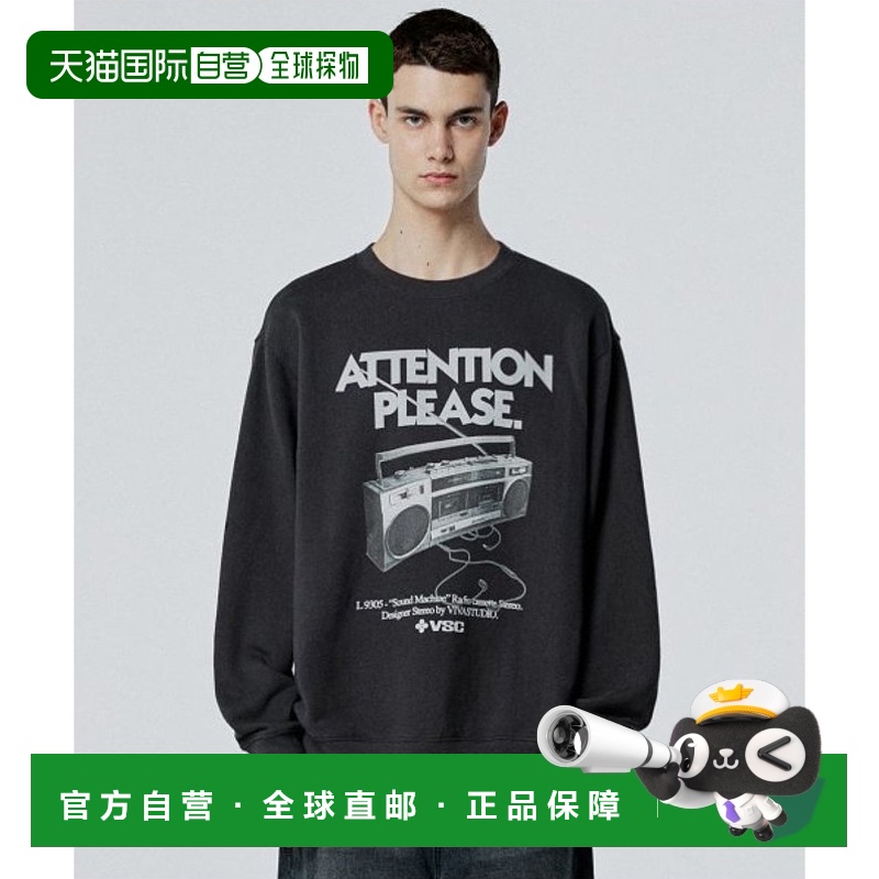 韩国直邮VIVASTUDIO 男士卫衣ATTENTION CREWNECK [CHARCOAL] VMR