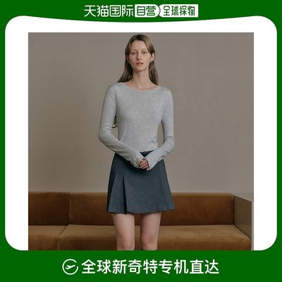 韩国直邮[LOOKAST]CHARCOAL HERY PLEATS SKIRT褶皱迷你半身裙炭