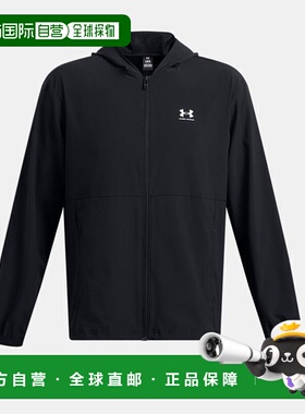 韩国直邮UNDER ARMOUR 1386555-001 黑色男士 UA Vibe 编织风衣防