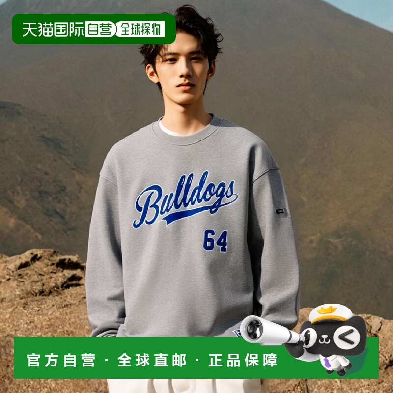 韩国直邮YALE 64 BULLDOGS BASEBALL CREWNECK GRAY男针织YD09CR1
