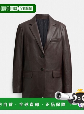 韩国直邮Coach蔻驰 士女士皮衣CQ220BRN时尚百搭舒适正品 个性新