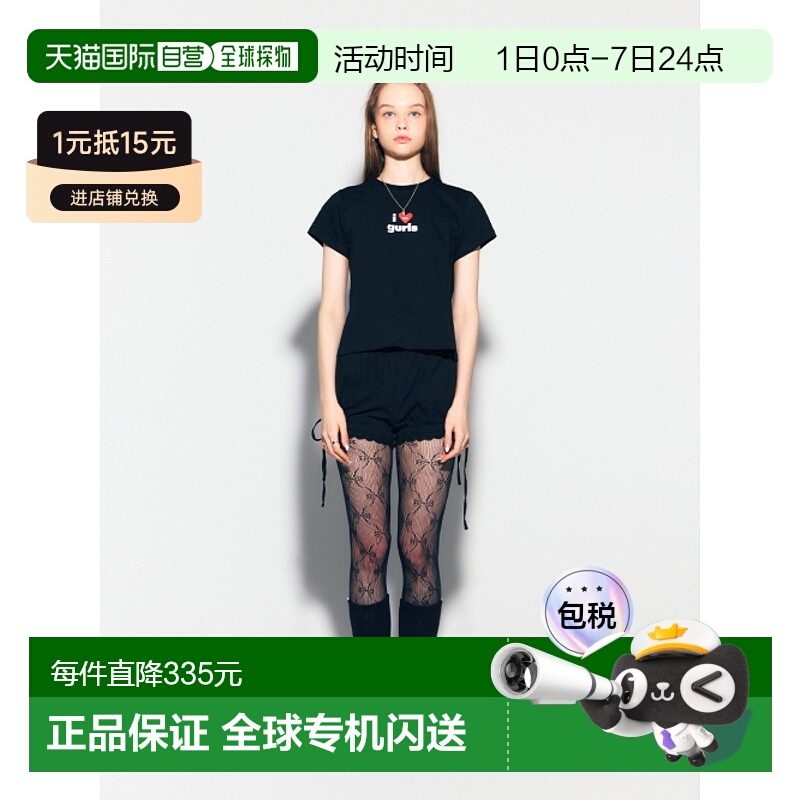 韩国直邮ASIF CALIE 女士女装T恤CA24CST001BK LOVE GURLS T-SHIRT