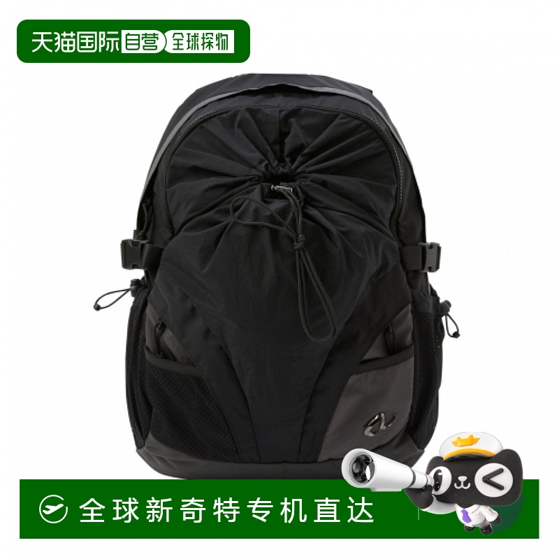 1h可退 韩国直邮NERDY 抽绳双肩包黑色正品时尚 日常通勤简约百搭