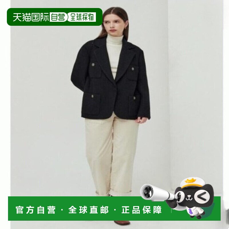 韩国直邮THE IZZAT [THEIZAP] 合身贴袋羊毛夹克 IMAP0JK56 DG