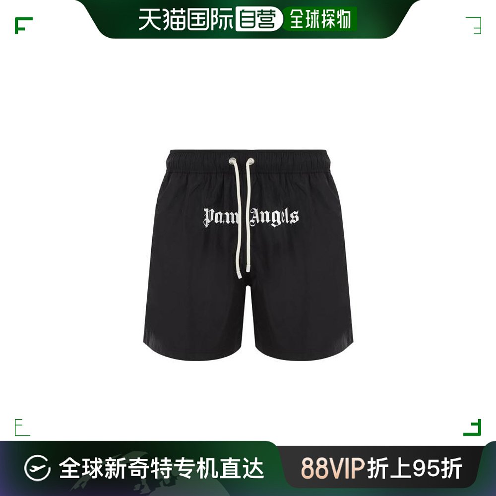 韩国直邮PALM ANGELS24SS游泳裤男PMFD002S24FAB0061001 BLACK WH