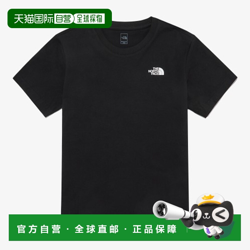 韩国直邮北面THE NORTH FACE Logo套头圆领短袖 T恤 女款 黑色