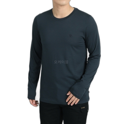 韩国直邮fjallraven瑞典北极狐 ABISKO 羊毛 LS M 深海军蓝长袖