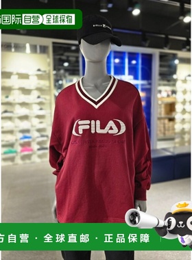 韩国直邮FILA [坡州分店] 惠拉女式合身 V 领标志上衣（FS2POG315