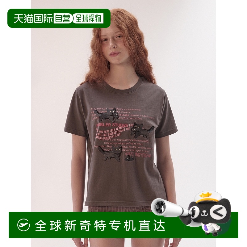 1小时内可退韩国直邮ambler上装T恤正品时尚百搭舒适减龄流行