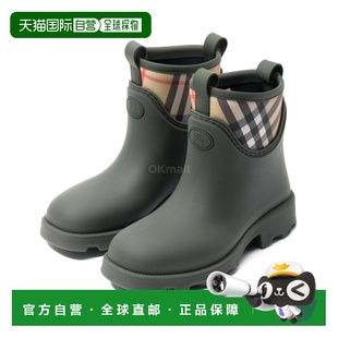 韩国直邮BURBERRY 格纹8111711 博柏利女士中筒靴子圆头经典