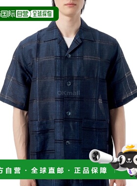韩国直邮NEEDLES Cabana 衬衫格子提花 - 蓝色 (QV120) 短袖衬衫