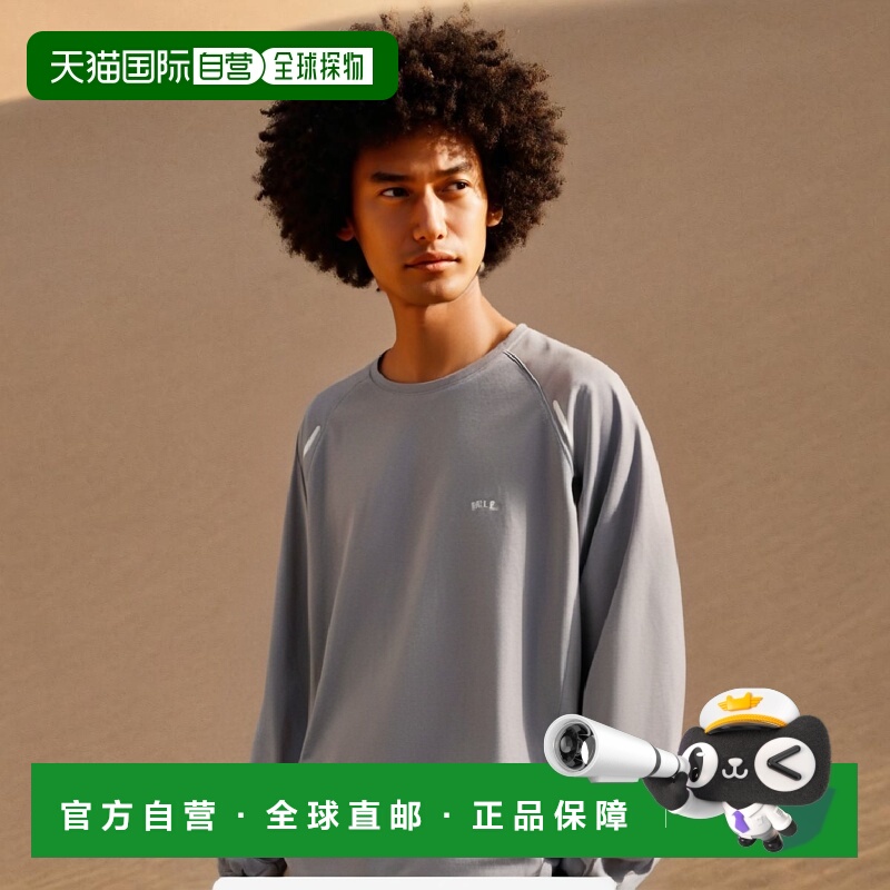 韩国直邮YALE RUNNING MESH MIXED GEAR LS GRAY运动T恤YD08LS100