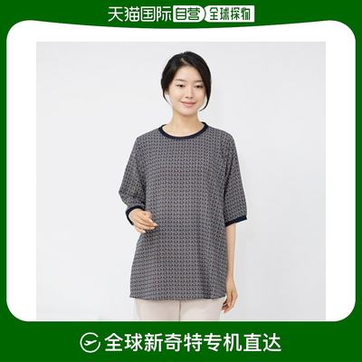 韩国直邮[妈妈服饰 MOSLIN] 之字 短袖 圆领 衬衫 YBL305058