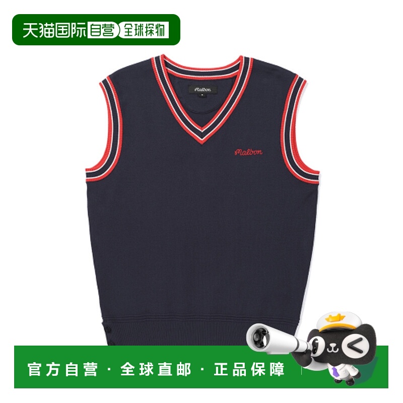 韩国直邮MALBON GOLF 女士棉马甲  Color Tip Knit Vest M5322PKV1