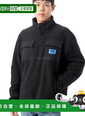 韩国直邮DEUS 部分拉链领抓绒衣 (DMP248363-BLK)半拉链