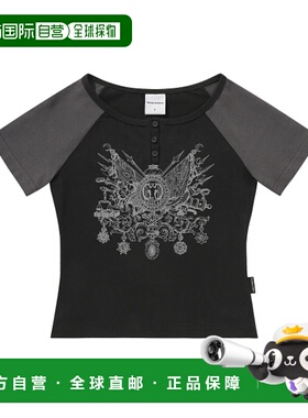 韩国直邮GOTTER GALLERY 女士女装T恤 GT25WSTP07BK GRAPHIC BUTTO