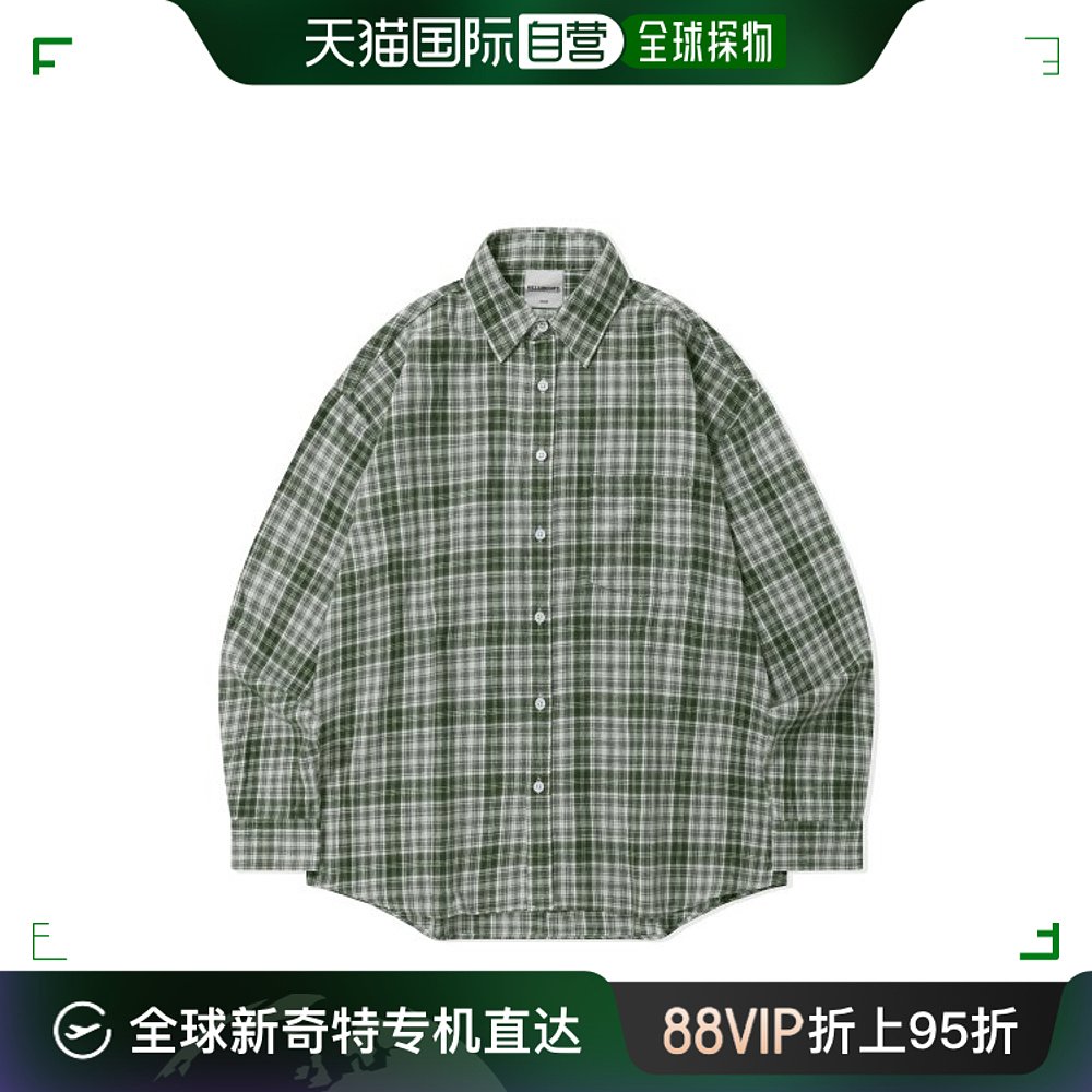 韩国直邮FILLUMINATE公用男衬衫Overfit Madras Check Shirt-Kha