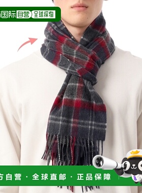 韩国直邮Barbour 羊毛羊绒格子围巾 - 蓝色花岗岩 (USC0002 TN27)