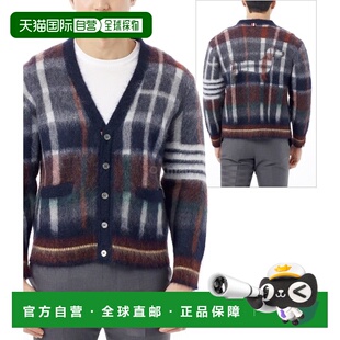 韩国直邮Thom Browne 拉绒马海毛方格赫克托格纹提花 4 条纹开衫