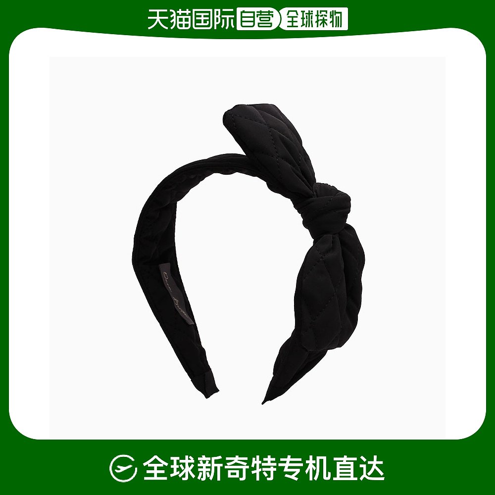 韩国直邮DANABURTON绗缝丝带蝴蝶结发箍黑色HF0038BK