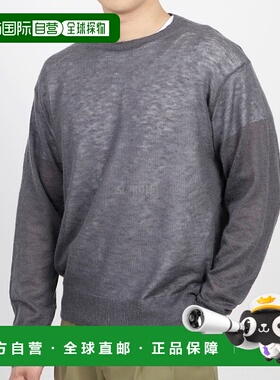 韩国直邮AURALEE A24SP02FG 小马海毛透明针织圆领衫 深灰色