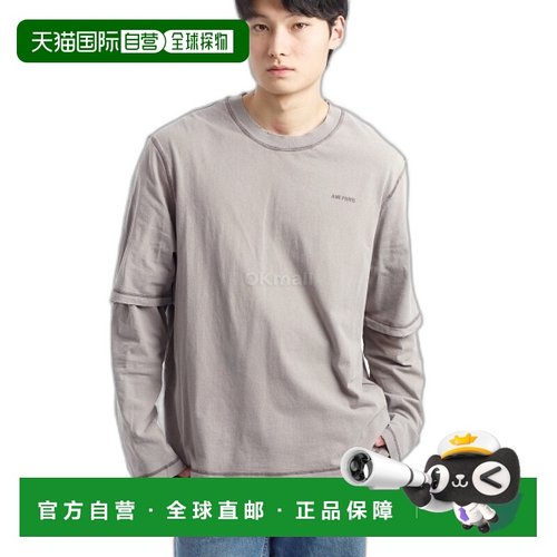 韩国直邮AMI UTS216 JE0051 263 双层纯棉前后刺绣logo圆领T恤衫