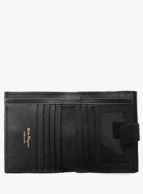 Salvatore Ferragamo菲拉格慕半钱包女款673998黑色简约牛皮