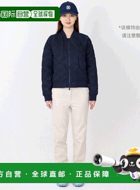 韩国直邮G/Fore高尔夫挡风夹克衫蓝色罗纹领压纹飞行员保暖时尚