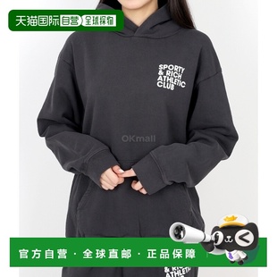 HOAW232FB 韩国直邮Sporty&Rich 白 褪色黑 经常运动连帽衫