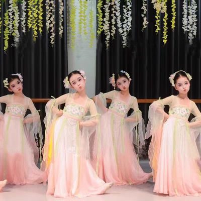 女童中国风民族舞蹈古典舞纱衣
