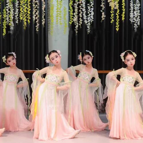 女童中国风民族舞蹈古典舞纱衣