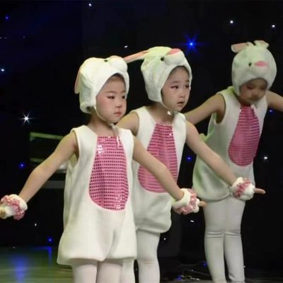 男女童卡通动物演出服小兔子