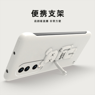 适用荣耀90手机壳90GT荣耀90Pro无边框熊支架高档没边保护壳肤感漏按键潮牌磨砂硬壳超爆男款