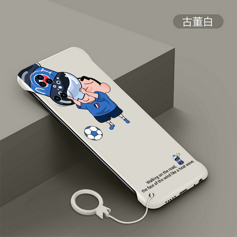 适用于华为p50手机壳p50pro无边框超薄磨砂硬壳卡通蜡笔小新PRO新品半包防摔男女保护套p50e网红保护壳