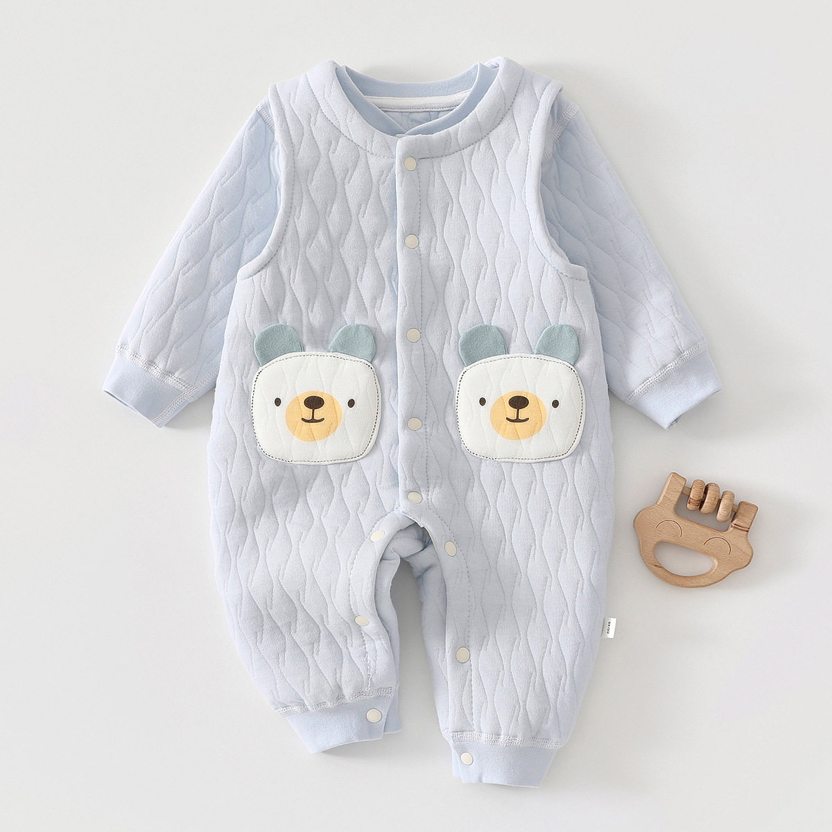 婴儿套装连体背带裤秋冬季外出服