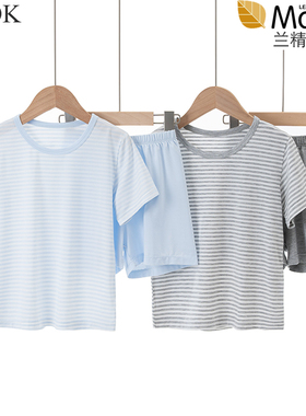 男童夏季短袖短裤睡衣学生莫代尔宝宝家居服儿童薄款空调服套装