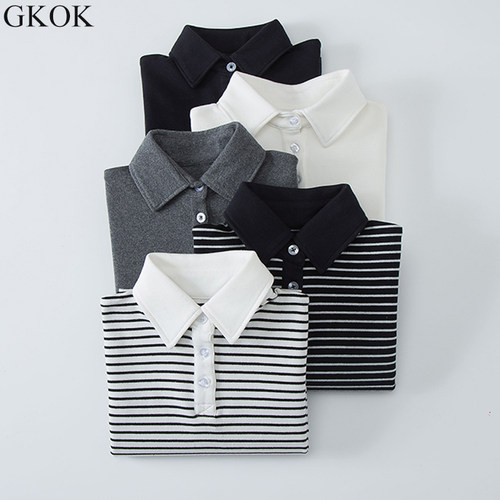 gkok纯棉儿童秋冬长袖衬衣