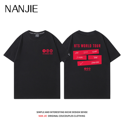 BTS反弹少年团世演唱会同款T恤男女南俊朴智旻粉丝应援短袖休闲潮