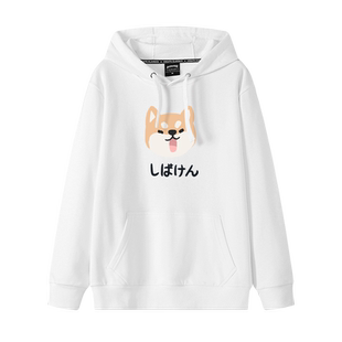 马嘉祺同款衣服柴犬连帽卫衣女设计感小众宽松加绒加厚外套冬季潮