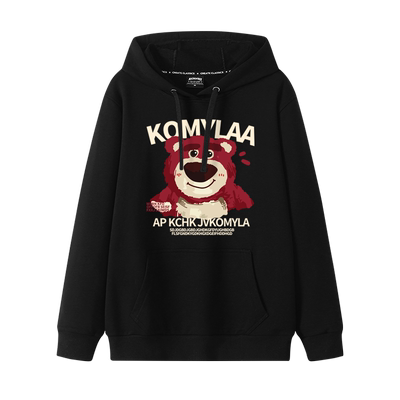 卫衣女冬季加绒加厚草莓熊外套