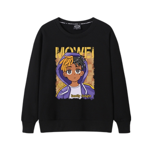 xxxtentacion同款衣服黑色加绒圆领卫衣男女bf甜酷风嘻哈潮牌上衣