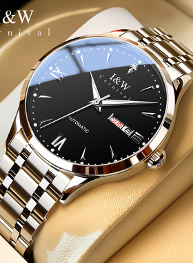 瑞士iw爱沃驰男士手表男款机械表全自动名牌正品夜光防水腕表男式