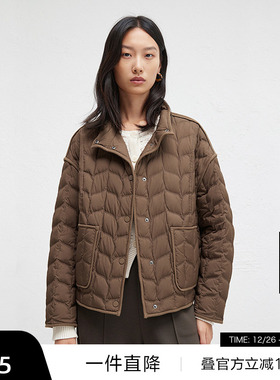 【播奥莱】播商场同款春秋宽松短款轻薄羽绒服女BDR3RD3244