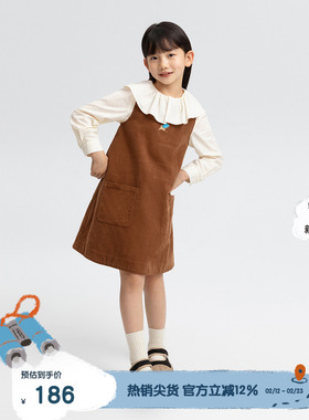 播broadcute比得兔联名童装连衣裙女中大童灯芯绒A版裙KGQ2L098