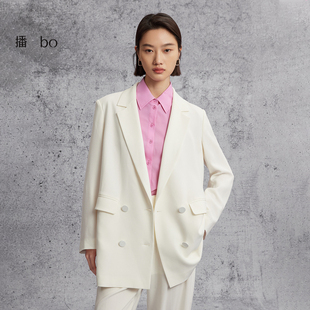 宽松直身形力量感垫肩设计翻领西装 商场同款 播春新品 BDQ1 清仓