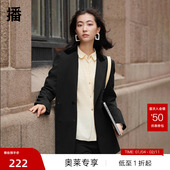 外套秋通勤简约西服女BDQ3XD0177 双排扣西装 播奥莱 播商场同款