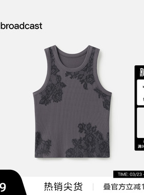 【播奥莱】播商场同款圆领印花背心女25早春气质上衣BDS1DD1597