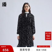 播迪士尼小鹿斑比系列商场同款 2024新款 微透V领连衣裙BDR1LD2403